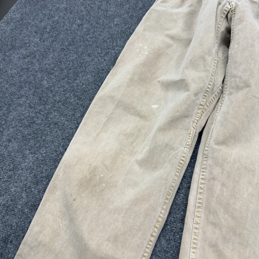 Vintage Gramicci Pants Mens XS Tan Cotton Built-in Belt Gorpcore Workwear Style - Picture 2 of 9